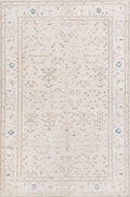 5x8 Ft Handmade Serapi Wool Rug - Beige Vintage Area Rug