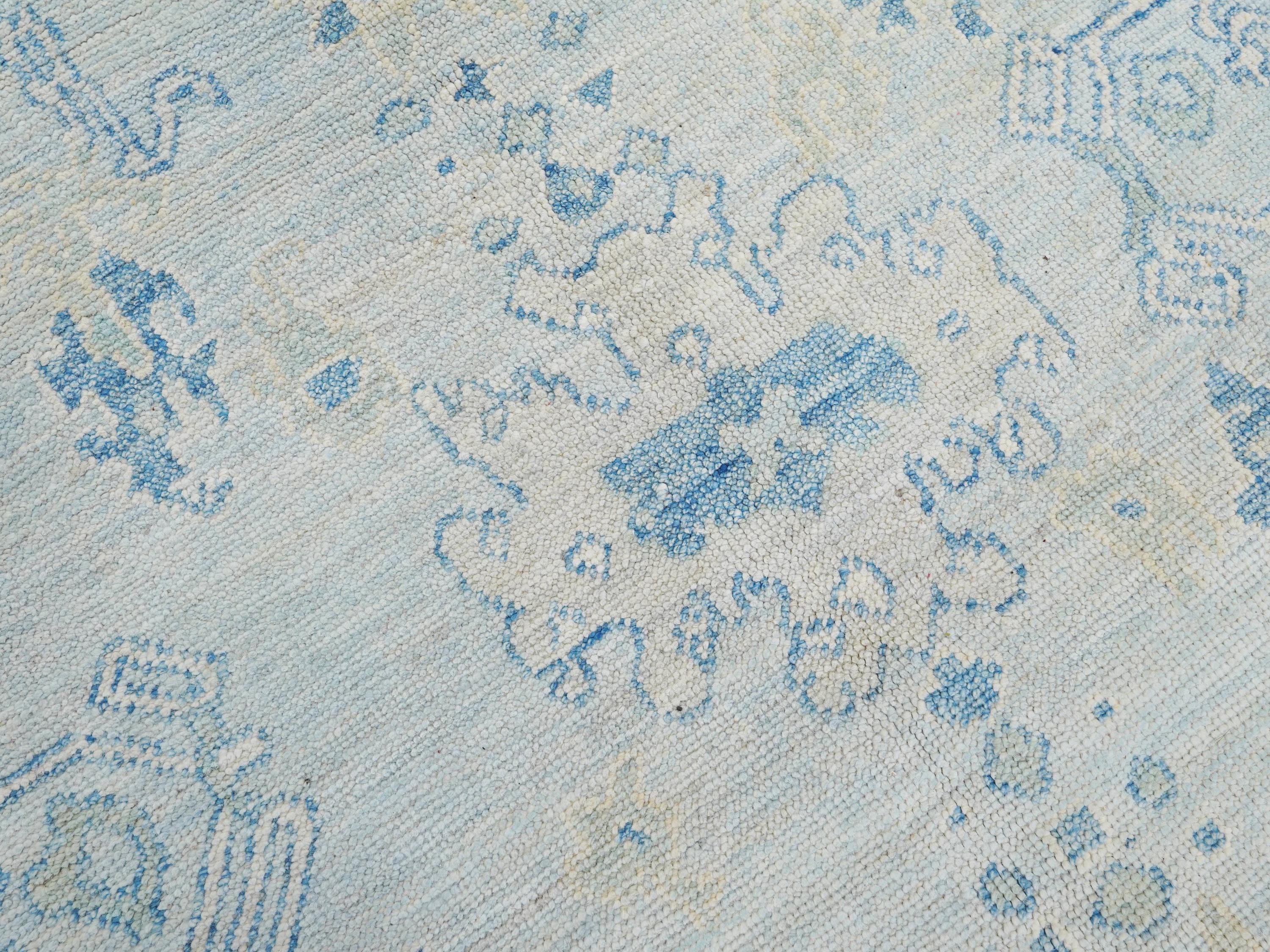 9x12 Ft Light Blue Oushak Rug - Handmade Area Rug