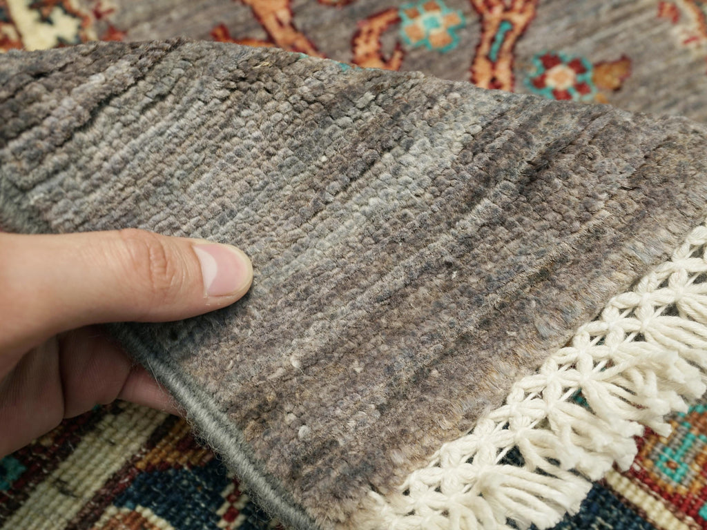 3x5 Ft Gray Gabbeh Rug - Afghan Wool Oriental Rug