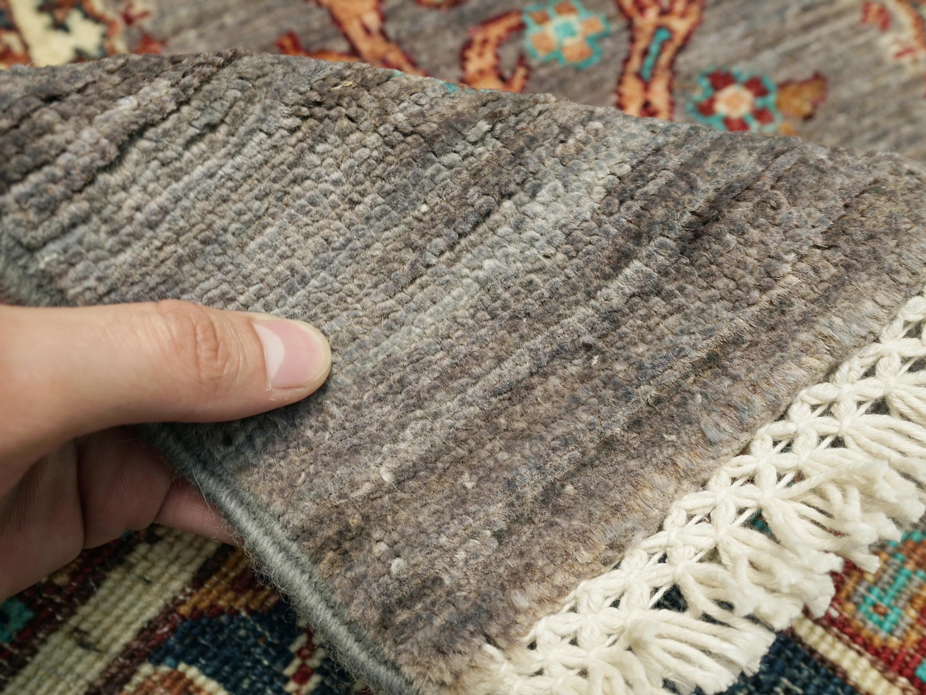 3x5 Ft Gray Gabbeh Rug - Afghan Wool Oriental Rug