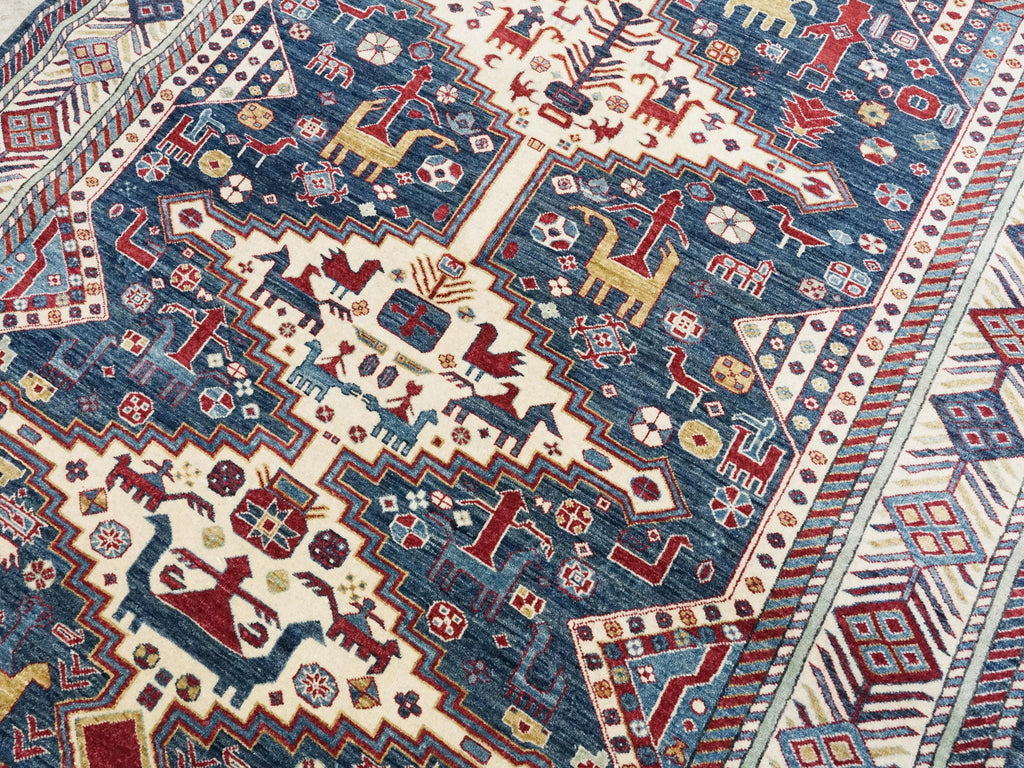 5x7 Ft Blue Bidjar Rug - Oriental Tribal Area Rug
