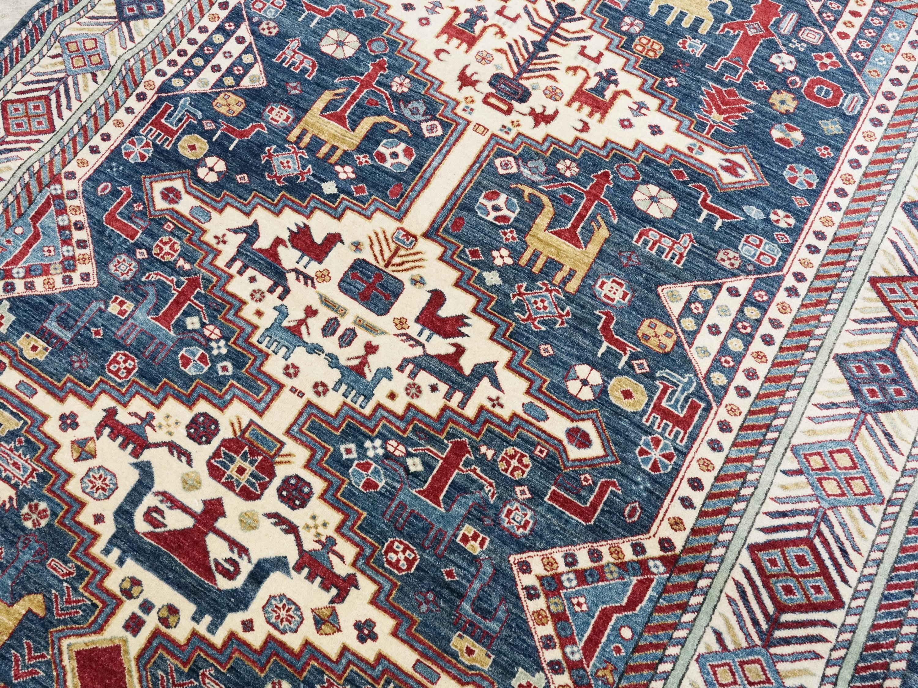 5x7 Ft Blue Bidjar Rug - Oriental Tribal Area Rug