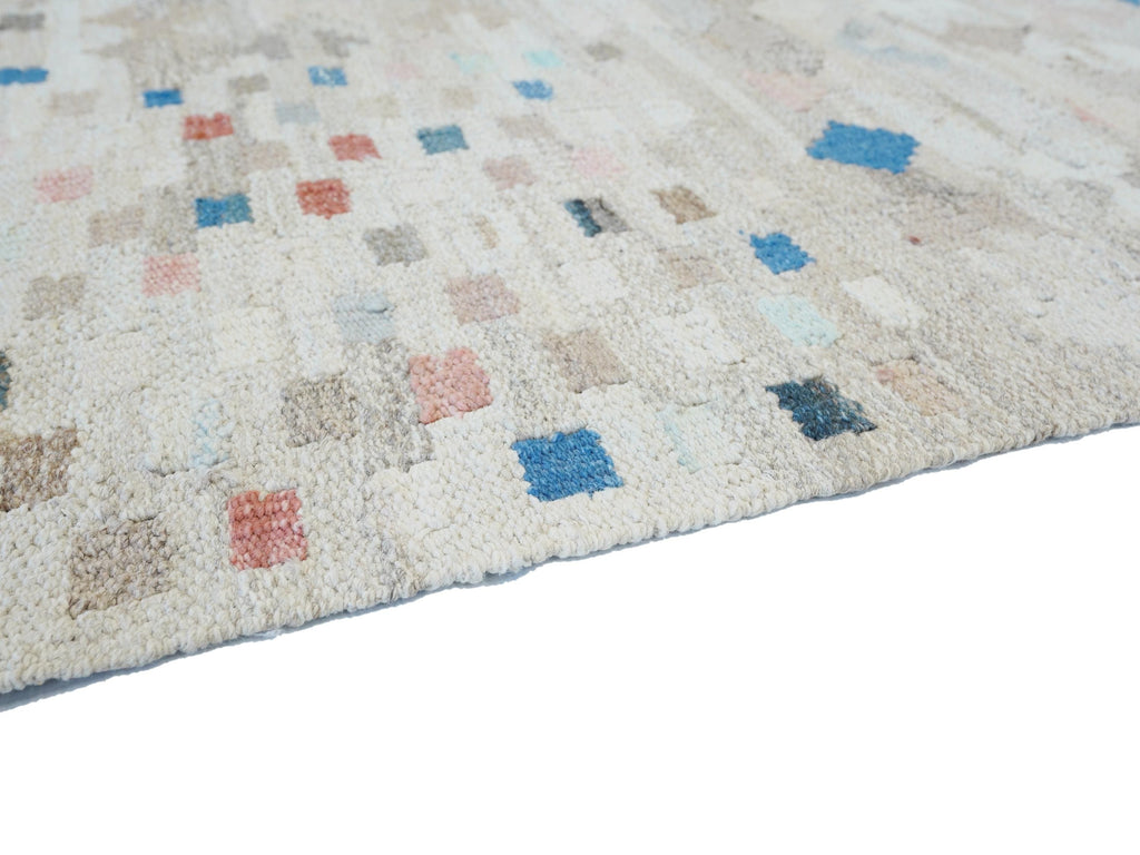 8x10 Ft Beige Kilim Rug - Flat Weave Area Rug - Modern Design