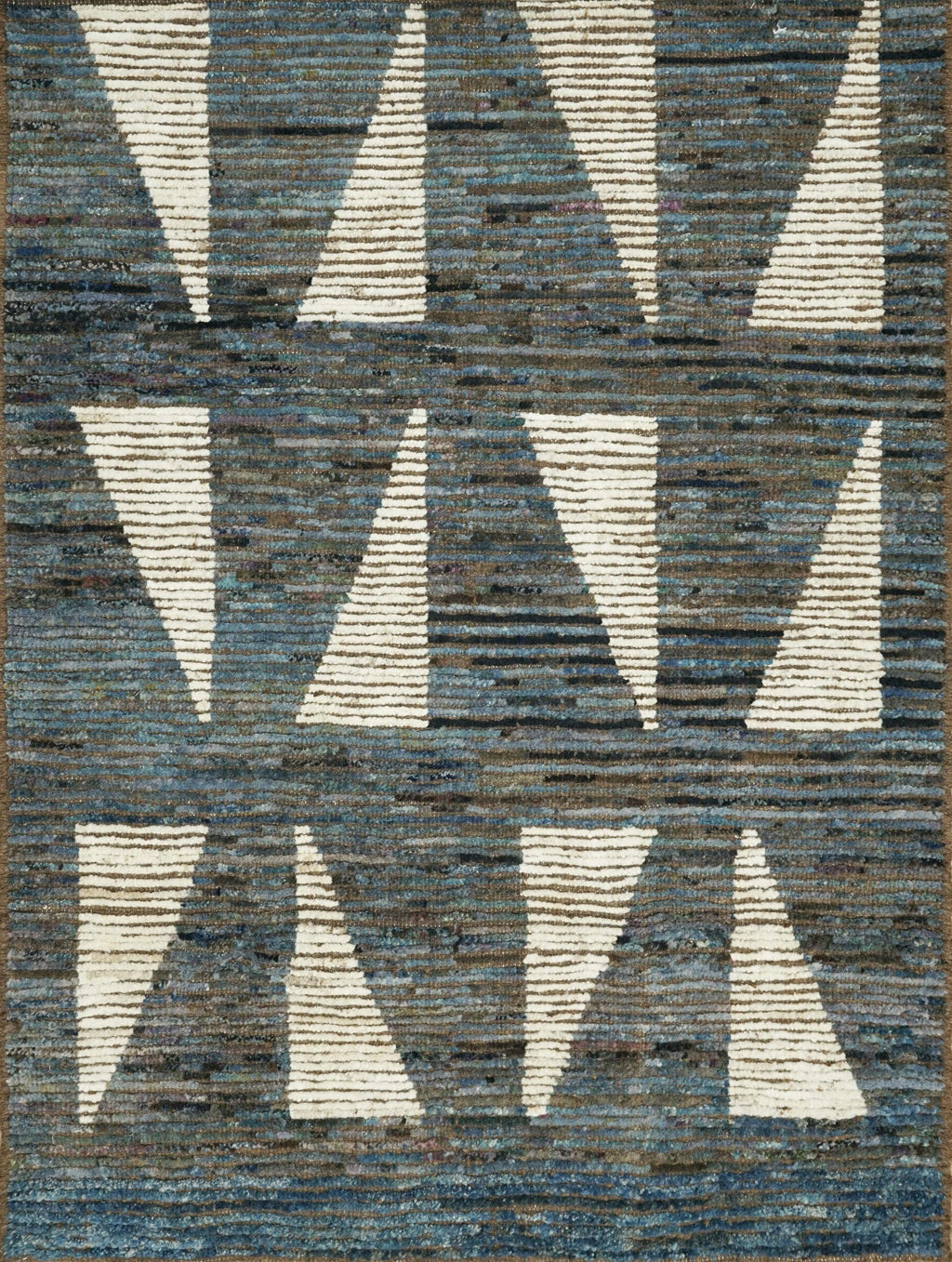 3x5 Ft Dark Blue Moroccan Rug - Hand Knotted Area Rug