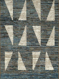 3x5 Ft Dark Blue Moroccan Rug - Hand Knotted Area Rug