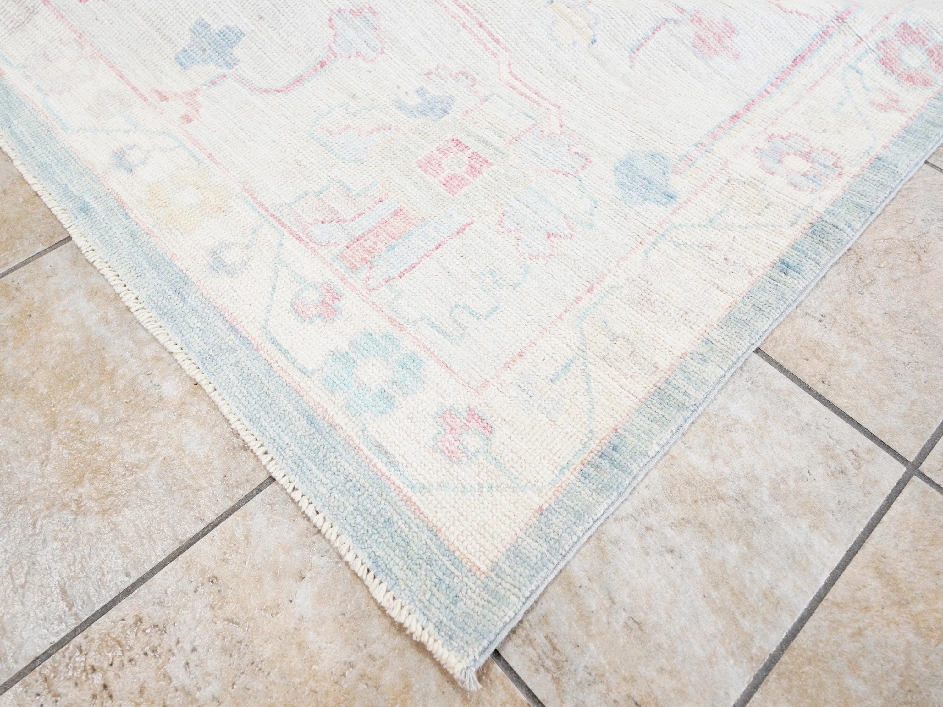 12x15 Ft Muted Ushak Rug - Traditional Wool Area Rug - Greenish Blue Turkish design