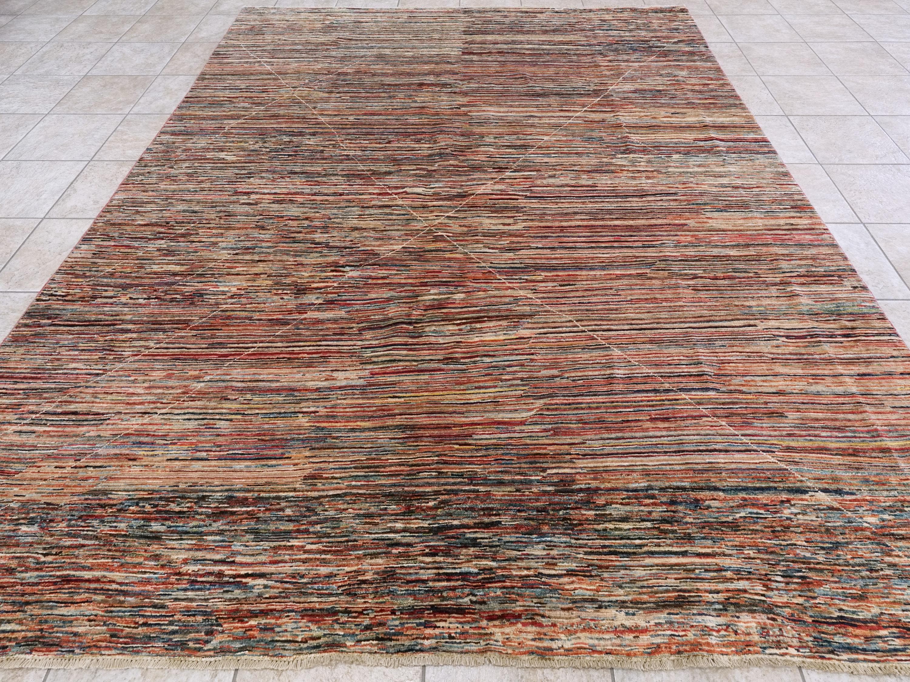 8x10 Ft Colorful Handmade Gabbeh Rug - Afghan Wool Area Rug