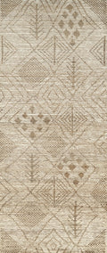 10 Ft Beige Moroccan Runner Rug - Hand Knotted Wool Runner