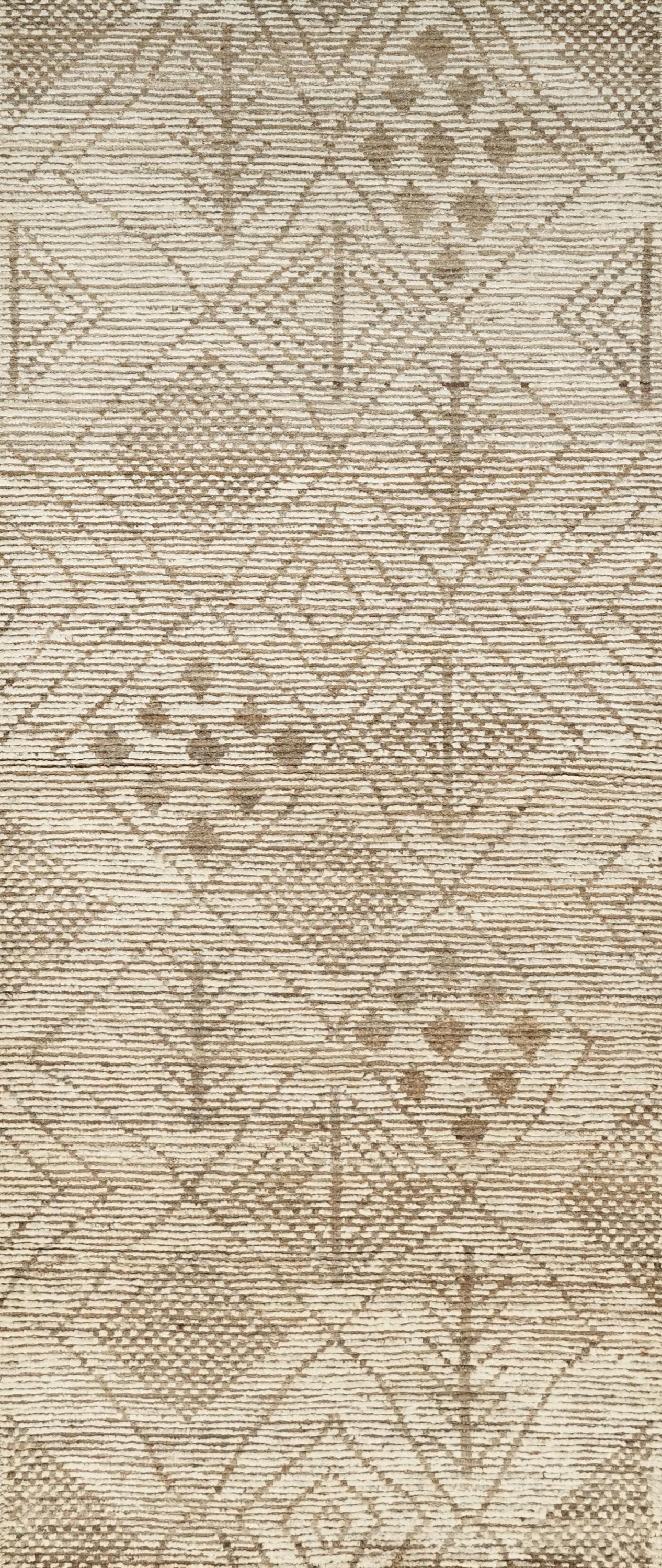 10 Ft Beige Moroccan Runner Rug - Hand Knotted Wool Runner