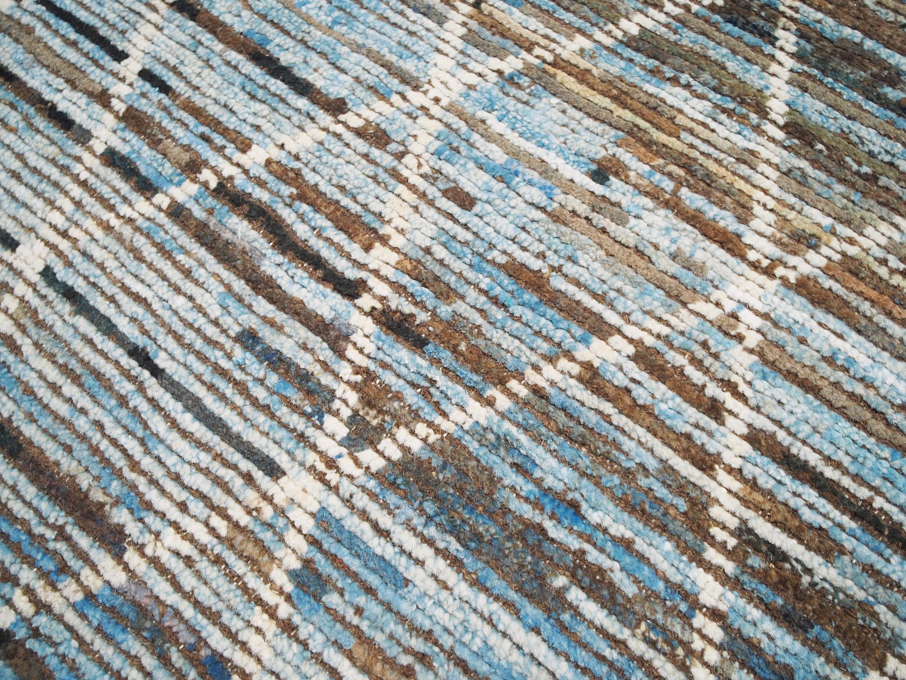 4x6 Ft Blue Moroccan Rug - Hand Knotted Wool Area Rug