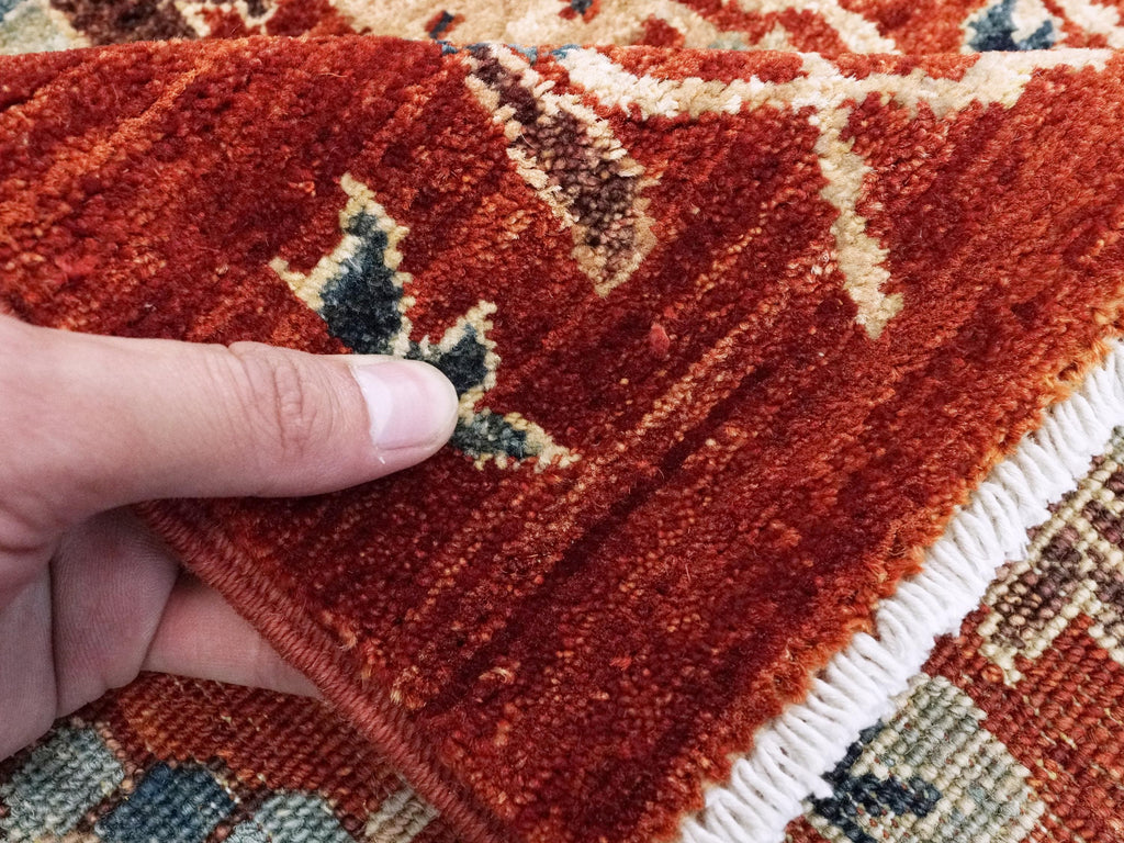 6x9 Ft Red Serapi Rug - Afghan Oriental Rug - Allover Floral Design