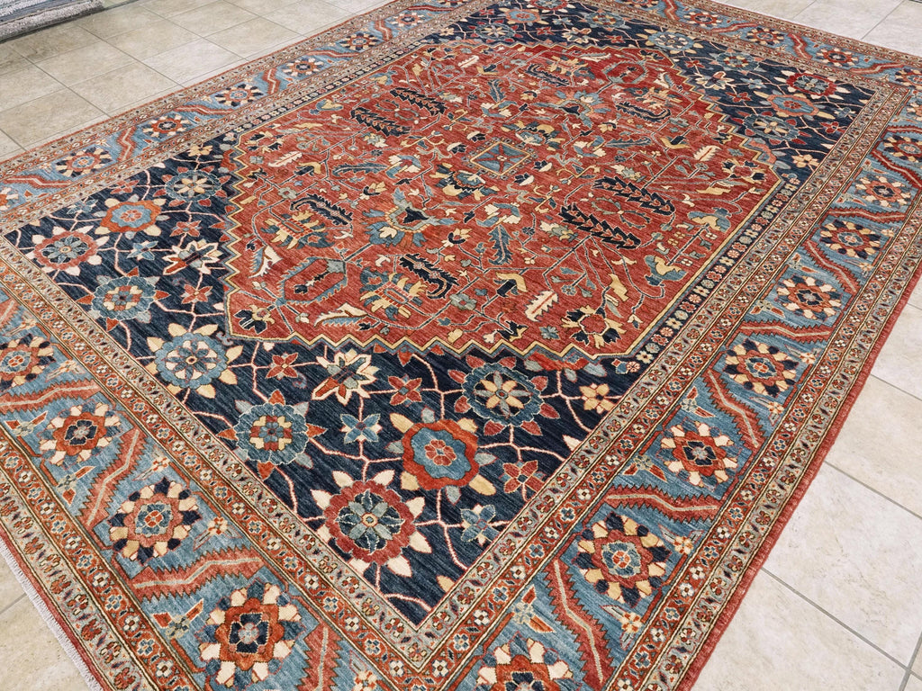 9x12 Ft Red Serapi Rug - Hand Knotted Afghan Area Rug