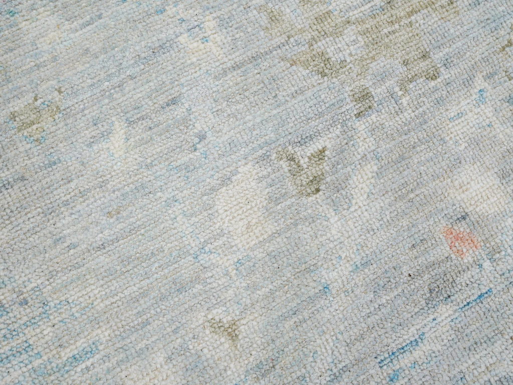 8x10 Ft Light Blue Oushak Rug - Hand Knotted Oriental Rug - Floral Design