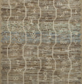 7x7 Ft Coral Moroccan Rug - Afghan Handmade Square Rug