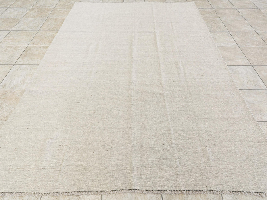 6x9 Ft Beige Kilim Rug - Flat Weave Afghan Rug