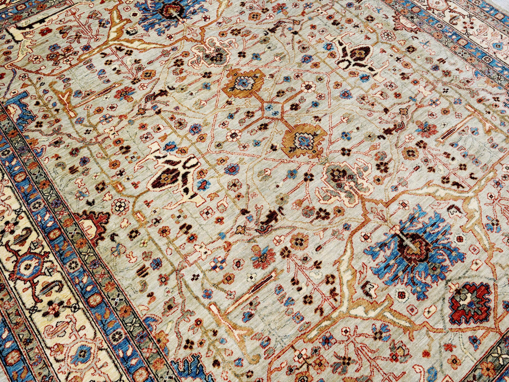 8x10 Ft Beige & Gray Bidjar Rug - Hand Knotted Wool Oriental Rug