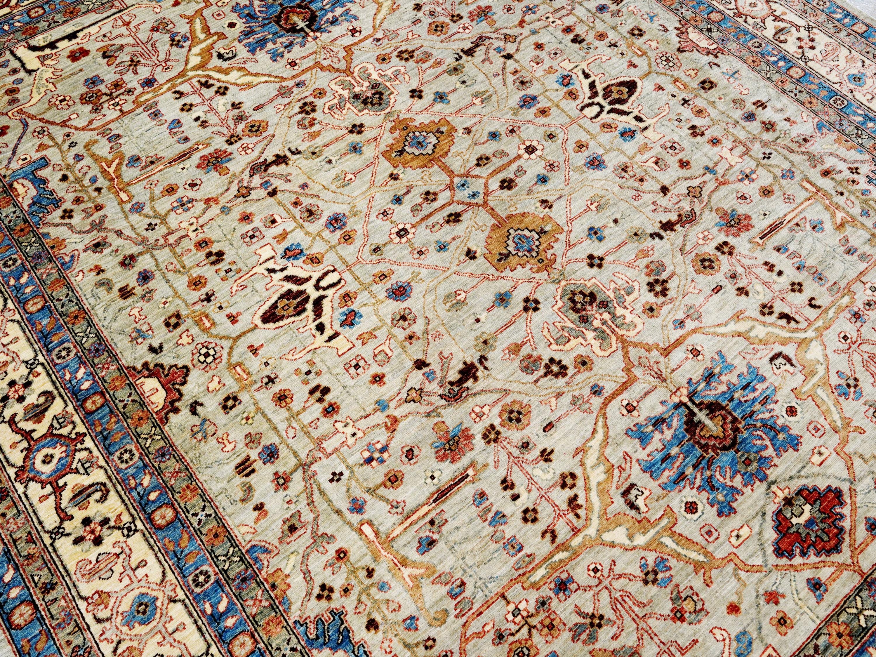 8x10 Ft Beige & Gray Bidjar Rug - Hand Knotted Wool Oriental Rug
