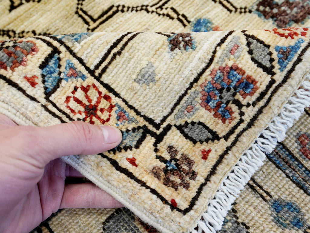 3x5 Ft Beige Heriz Rug - Handmade Afghan Rug