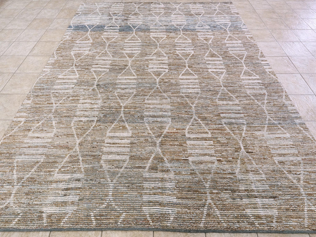9x12 Ft Brown Moroccan Rug - Area Rug - Contemporary Design