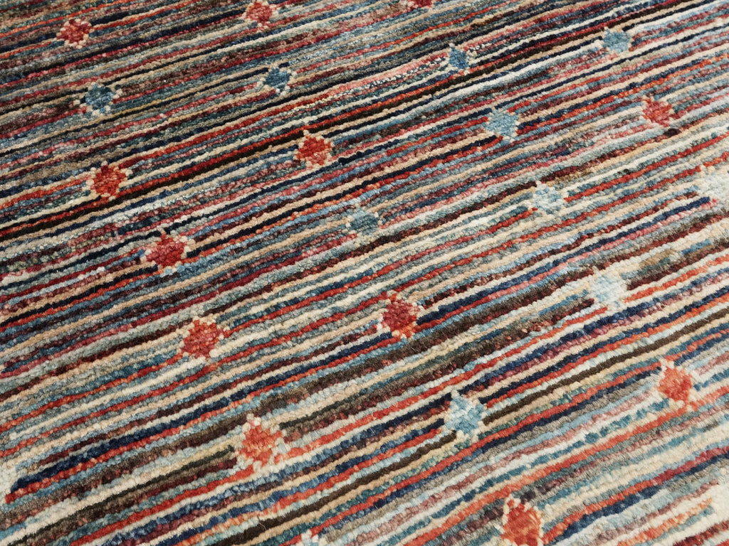 8x10 FT Colorful Gabbeh Wool Rug - Hand Knotted Afghan Rug