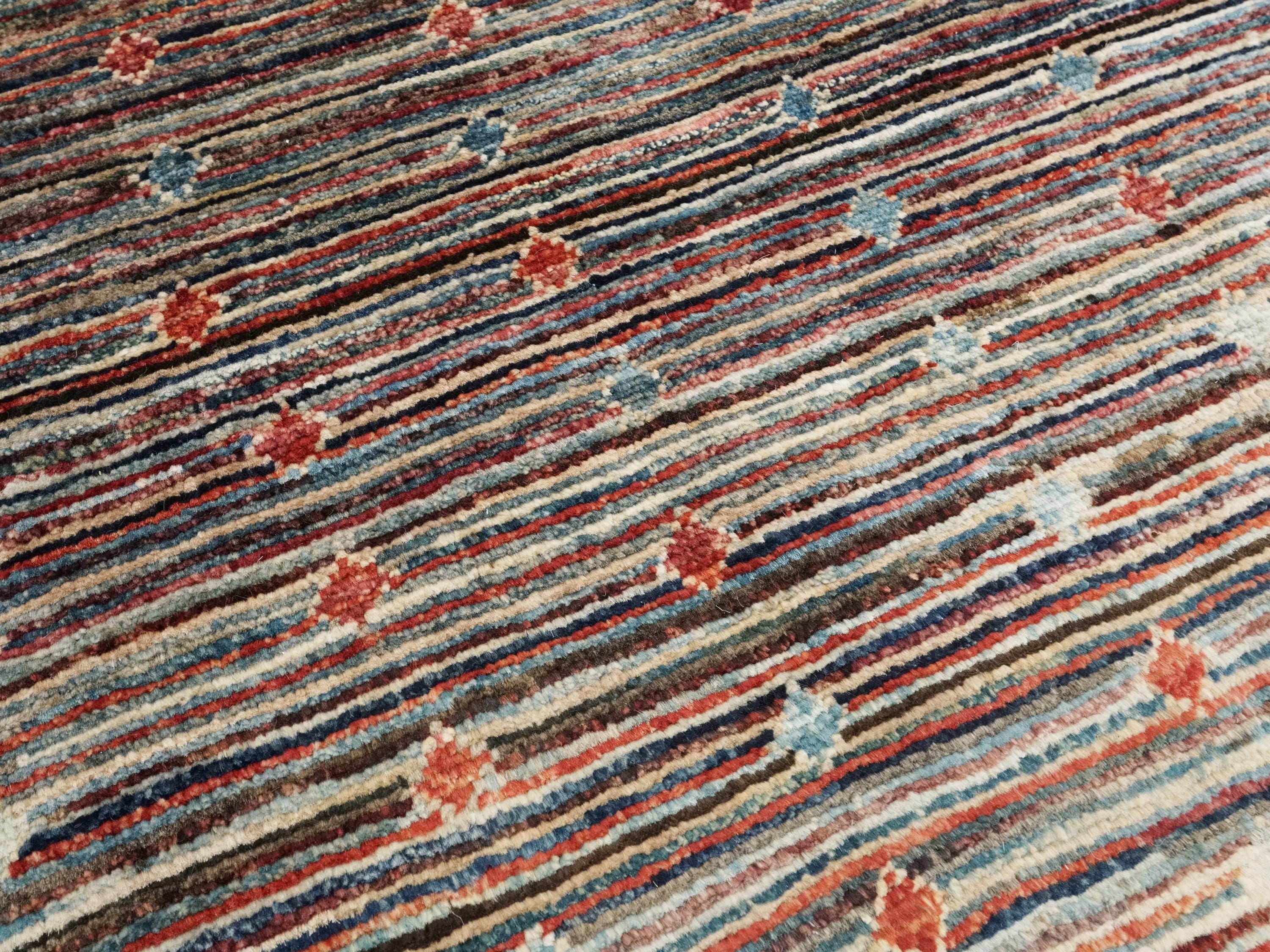 8x10 FT Colorful Gabbeh Wool Rug - Hand Knotted Afghan Rug