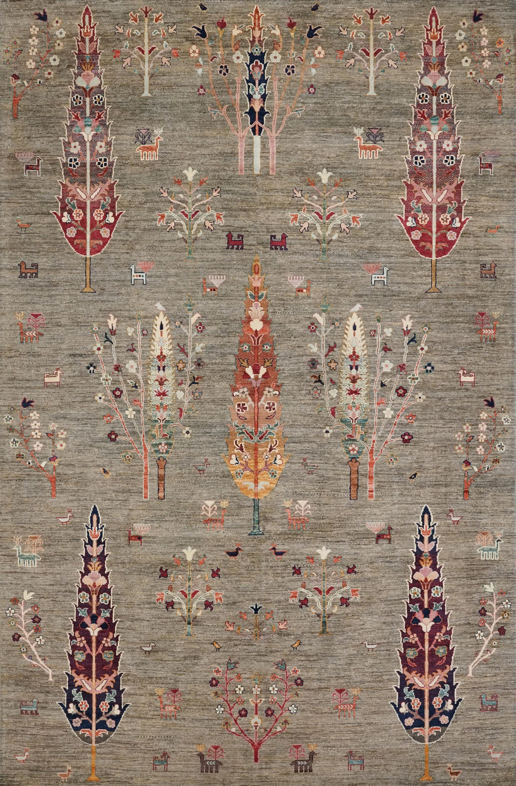 7x10 Ft Brown Serapi Rug - Hand Knotted Floral Rug