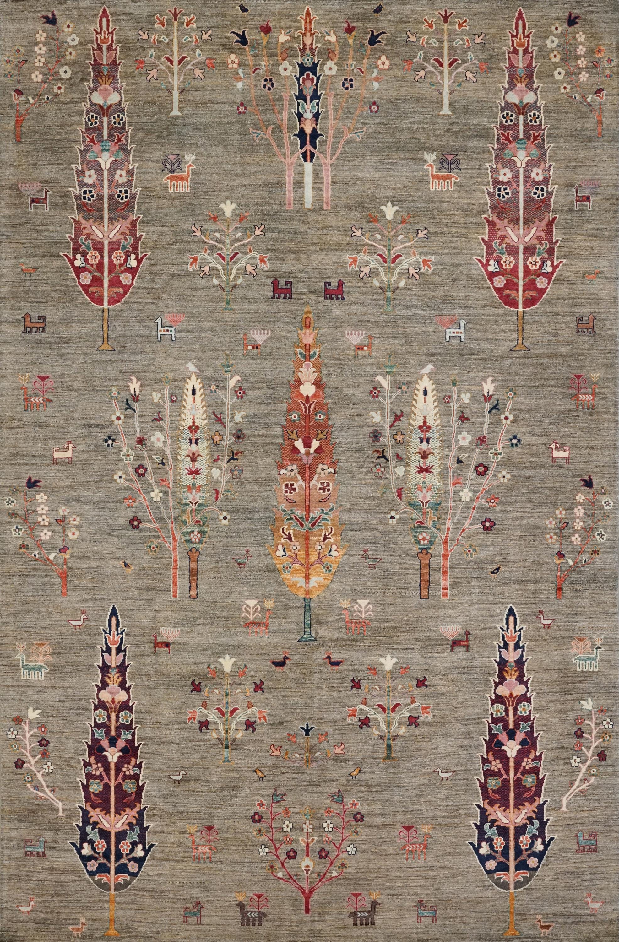 7x10 Ft Brown Serapi Rug - Hand Knotted Floral Rug