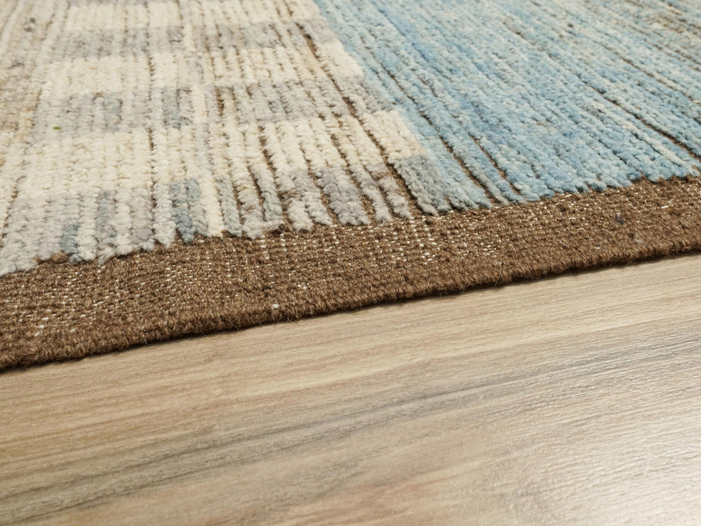 9x12 Ft Blue Moroccan Wool Rug - Hand Knotted Area Rug