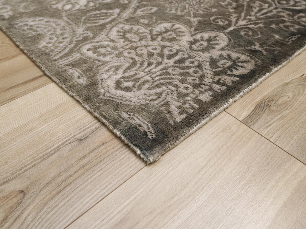 4x6 Ft Gray Gabbeh Rug - Afghan Wool Floral Rug