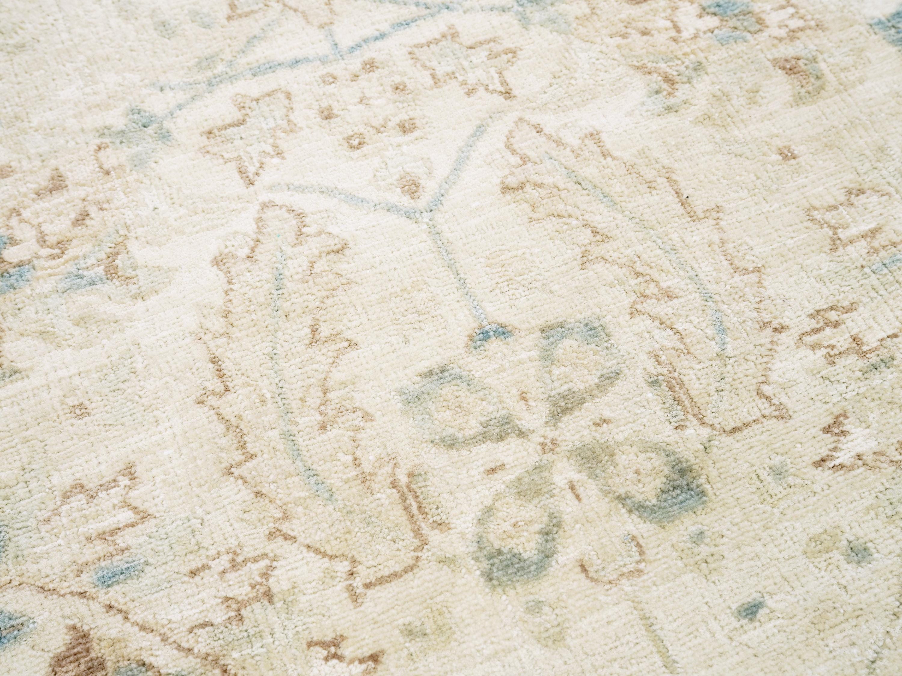 3x5 Ft Vintage White Serapi Rug - Afghan Handmade Area Rug