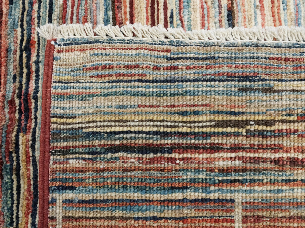 8x10 Ft Stripped Gabbeh Rug - Hand Knotted Wool Area Rug