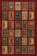 3x5 Ft Red Heriz Rug - Handmade Afghan Area Rug - Garden Design
