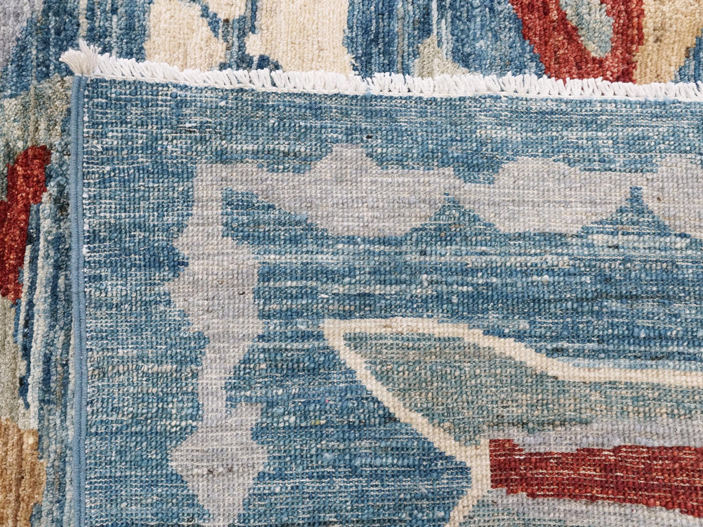 6x9 Ft Blue Fish Rug - Handmade Afghan Wool Rug