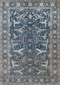 6x9 FT Hand Knotted Blue Serapi Wool Rug - Oriental Area Rug