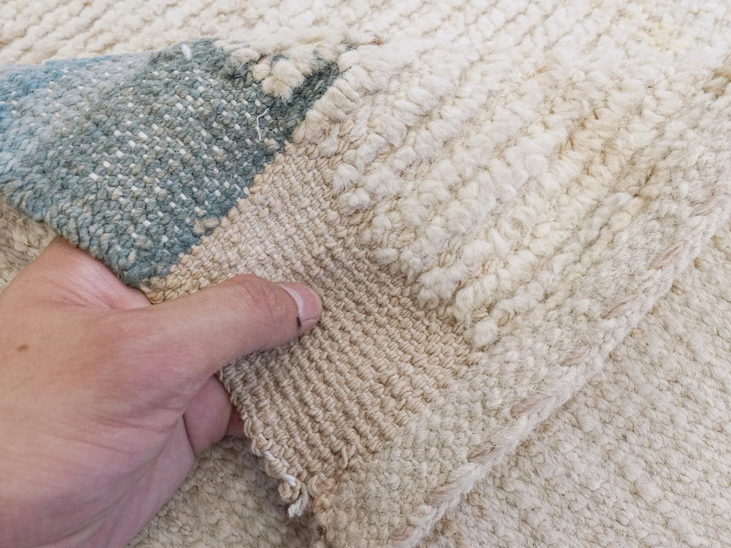 12x15 Ft Afghan Area Rug - Handmade Beige Moroccan Wool Rug