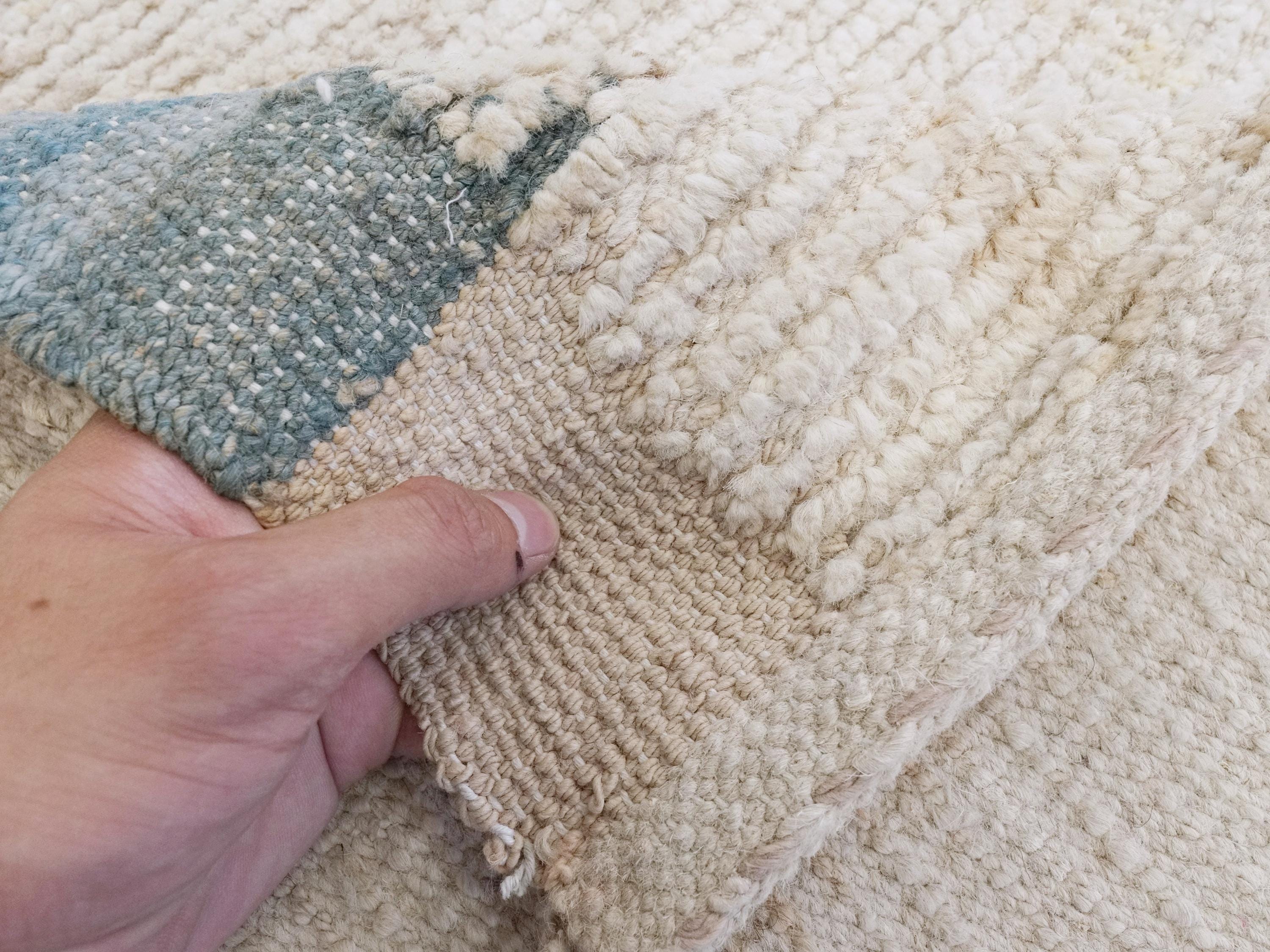 12x15 Ft Afghan Area Rug - Handmade Beige Moroccan Wool Rug