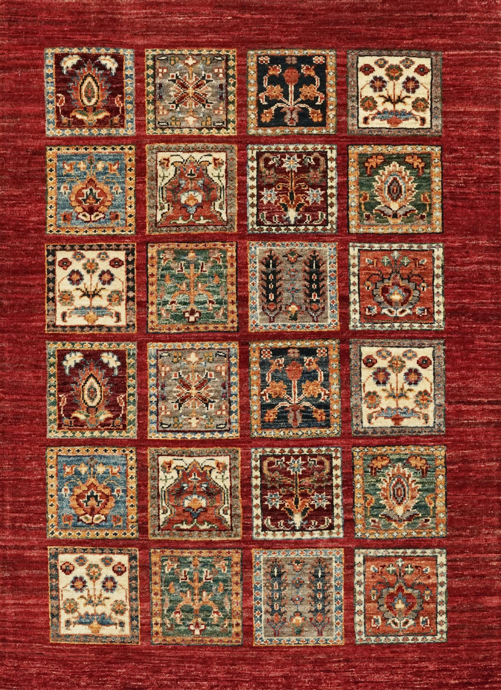 3x5 Ft Handmade Red Gabbeh Rug - Oriental Area Rug