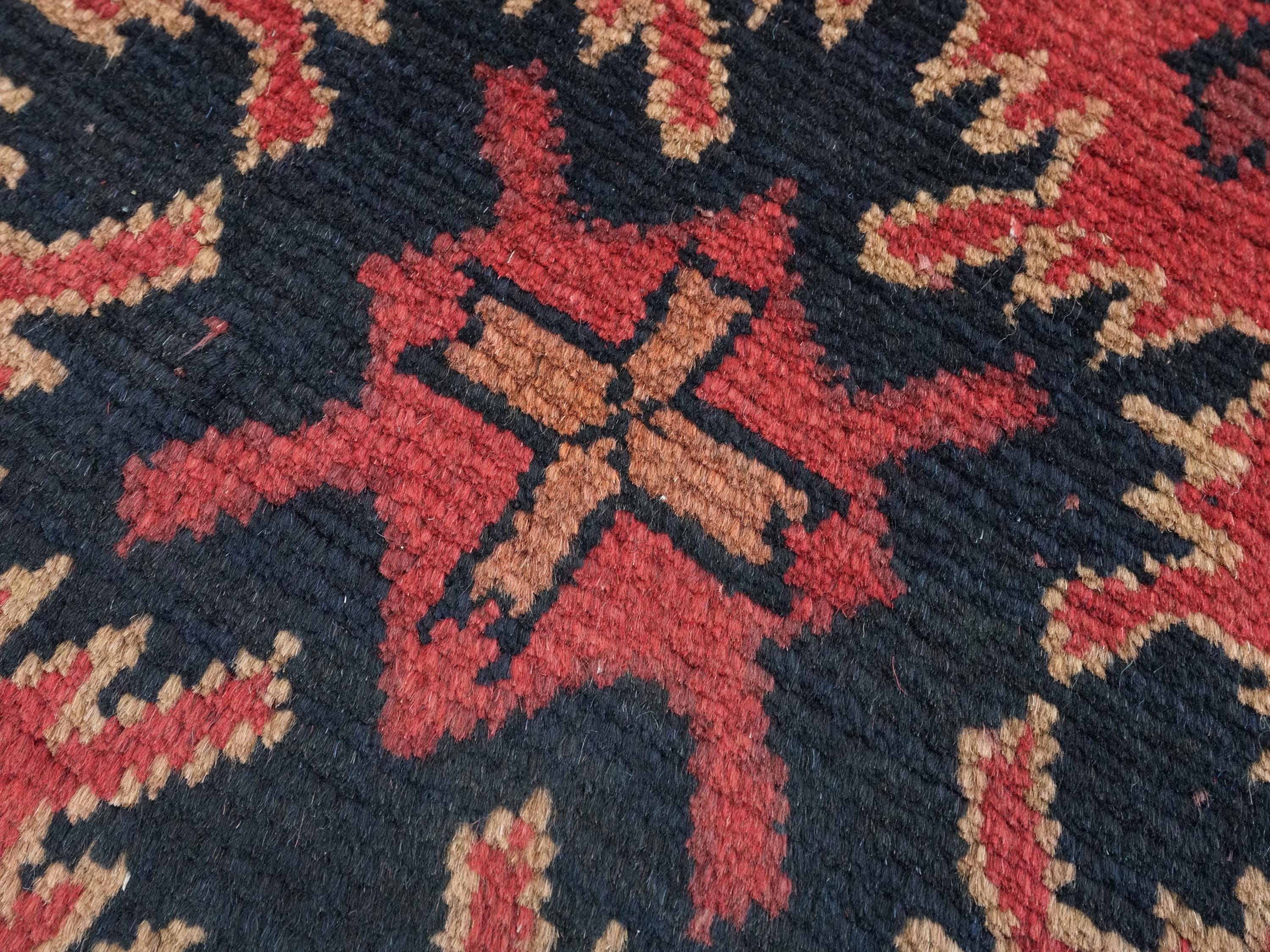 1x2 Ft Red Khal Mohammadi Rug - Hand Knotted Afghan Wool Rug