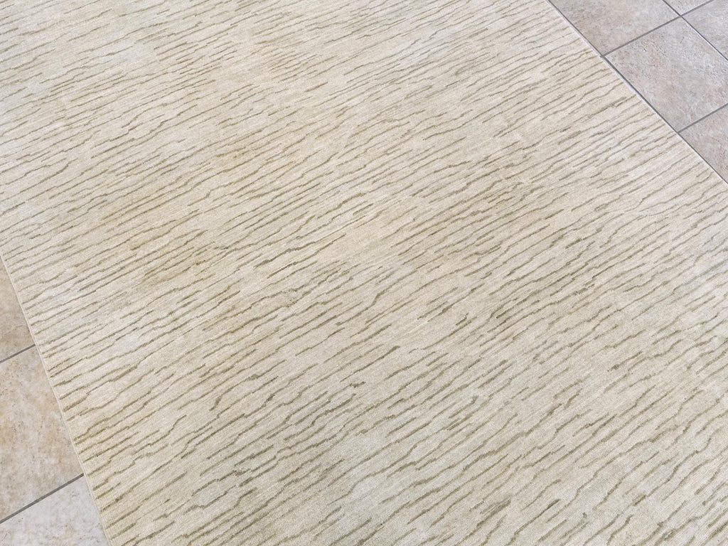 6x9 Ft Beige Gabbeh Rug - Afghan Wool Area Rug - Contemporary Design