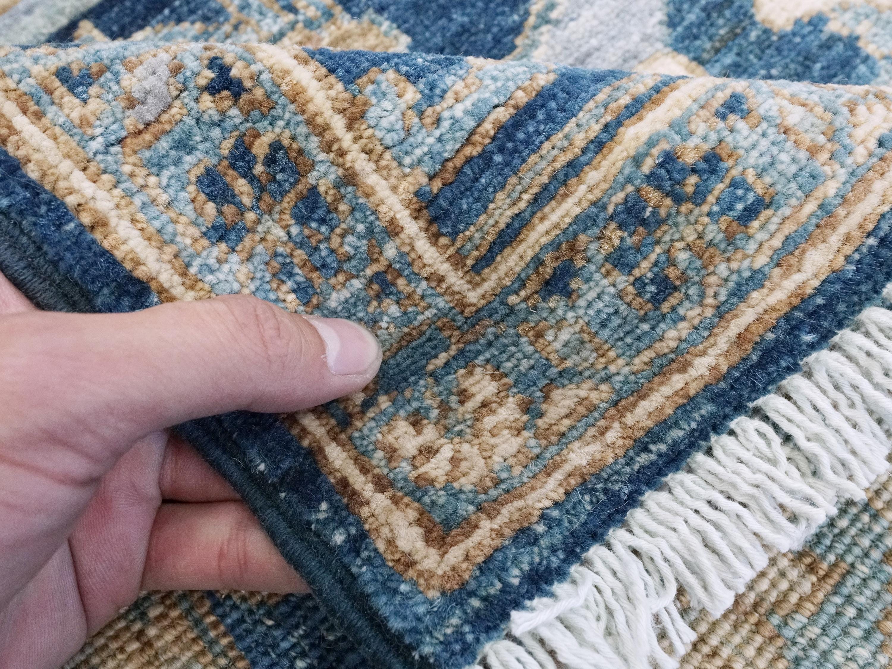 6x9 FT Hand Knotted Blue Serapi Wool Rug - Oriental Area Rug