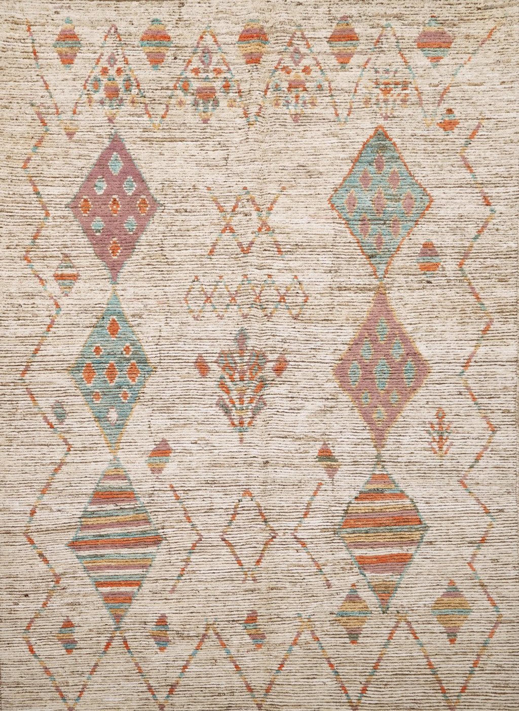 6x9 Ft Handmade Beige Moroccan Rug - Afghan Wool Rug