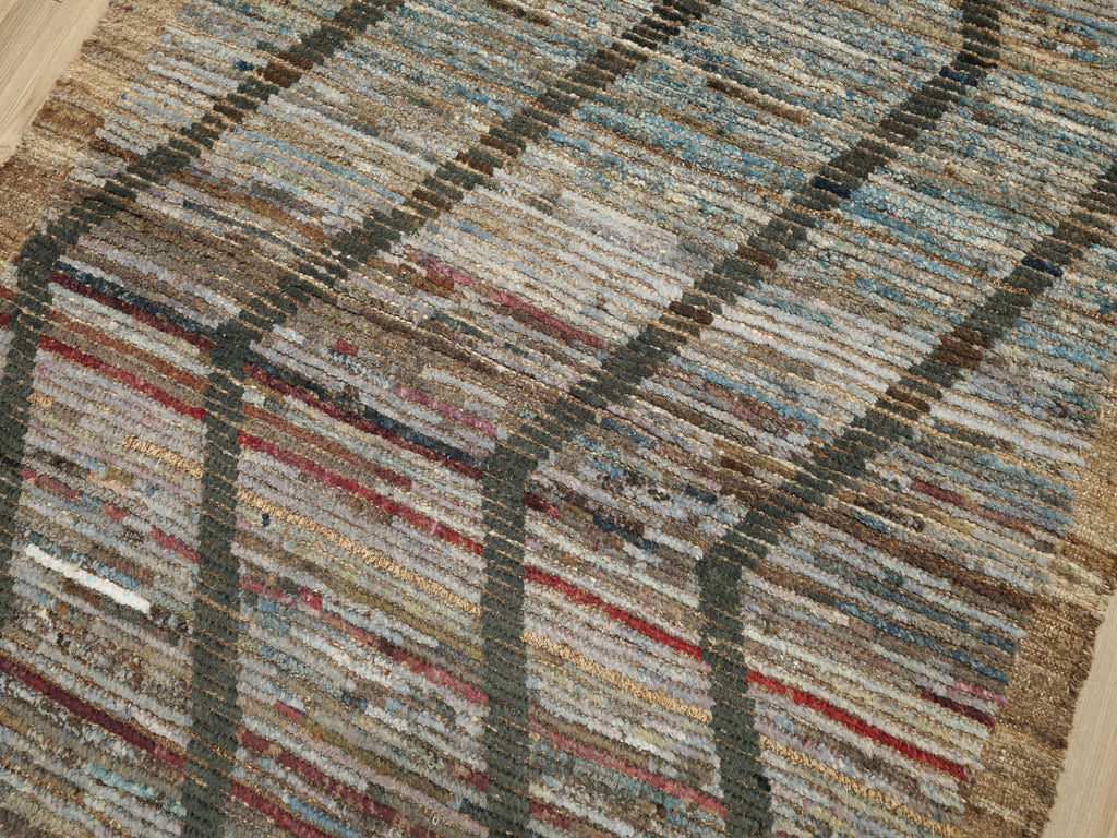 10 Ft Blue Moroccan Runner Rug - Afghan Wool Rug