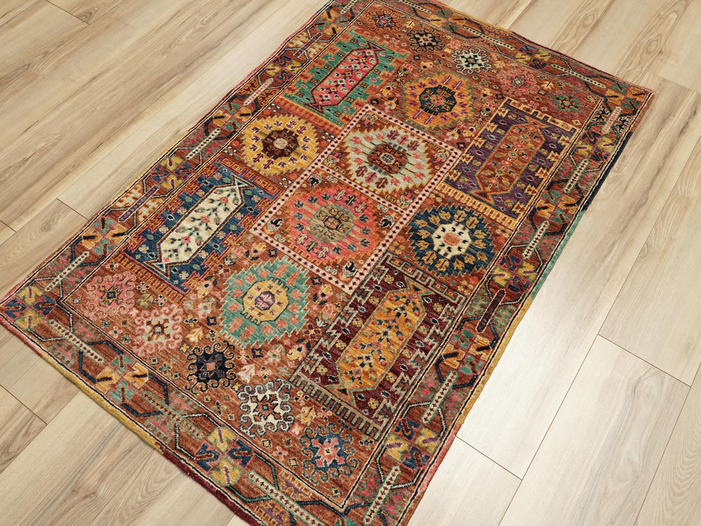 3x5 Ft Brown Heriz Rug - Afghan Handmade Area Rug
