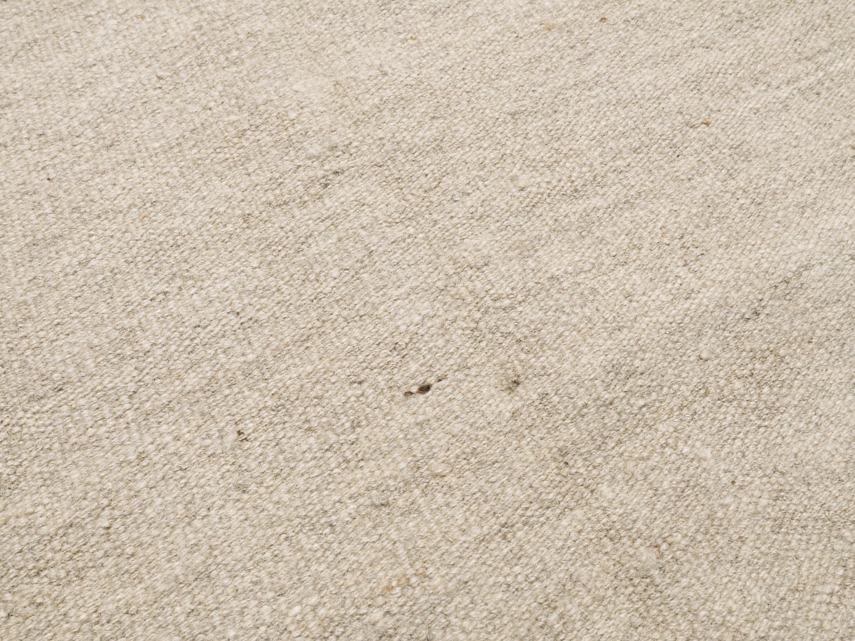 8x10 Ft Beige Kilim Rug - Handwoven Afghan Wool Rug