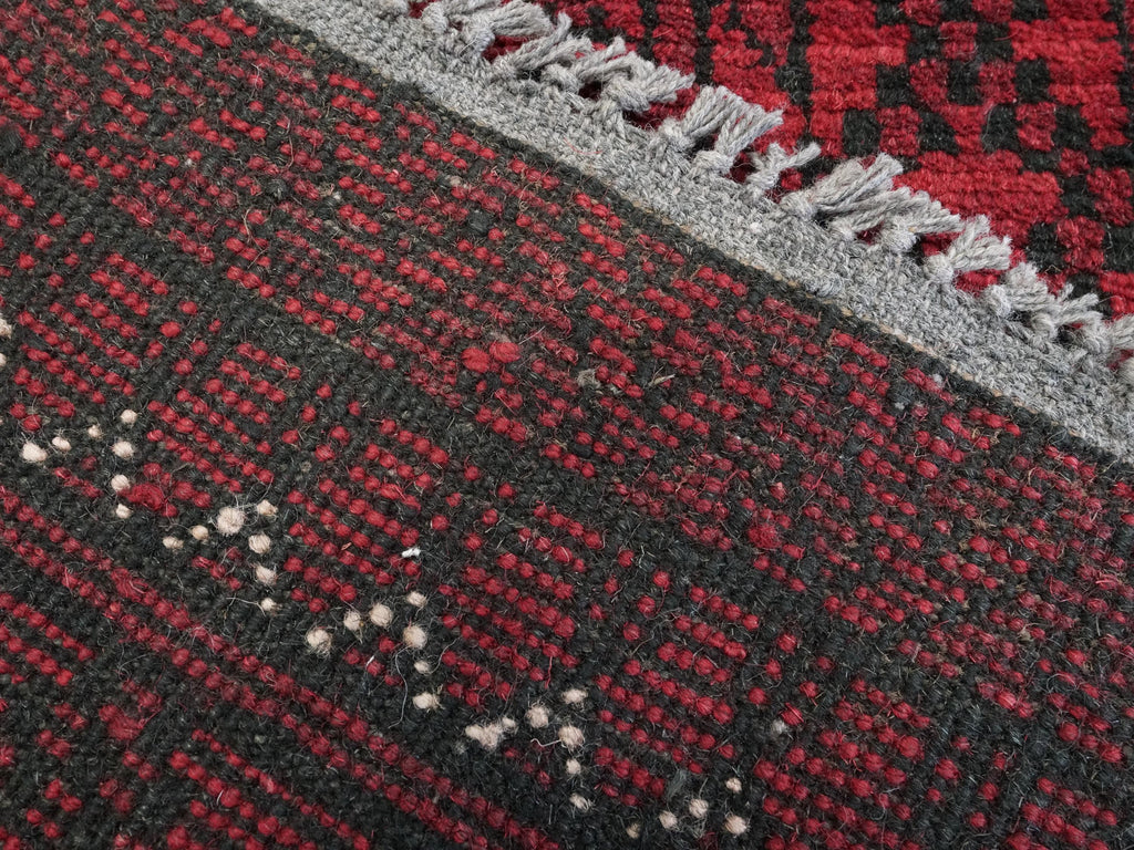 2x3 Ft Red Khal Mohammadi Rug - Hand Knotted Turkmen Wool Rug