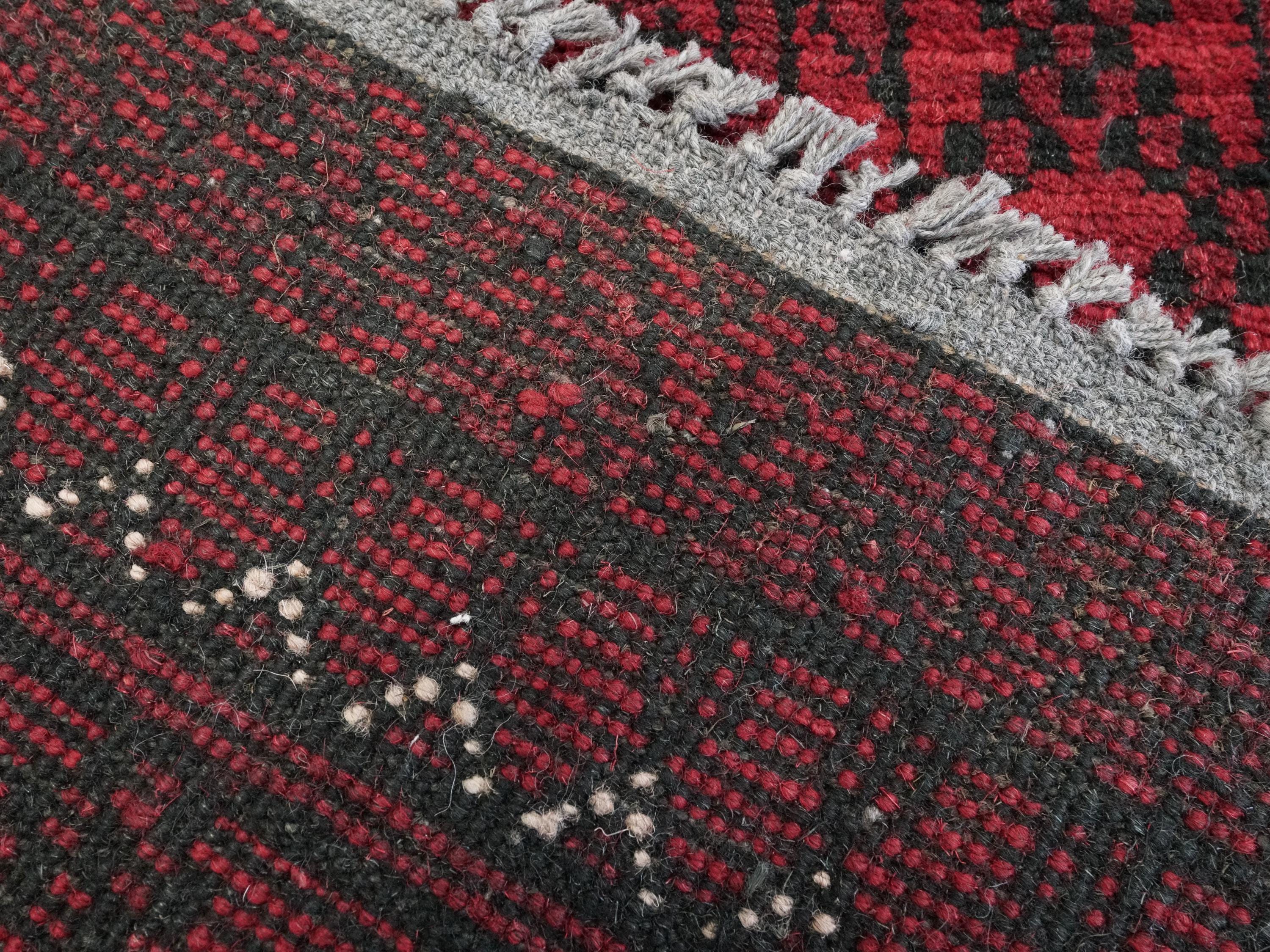 2x3 Ft Red Khal Mohammadi Rug - Hand Knotted Turkmen Wool Rug