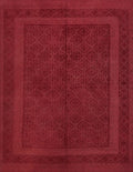 Red Tribal Kilim Rug - 6x8 Ft Hand-Knotted Afghan Wool, Vintage