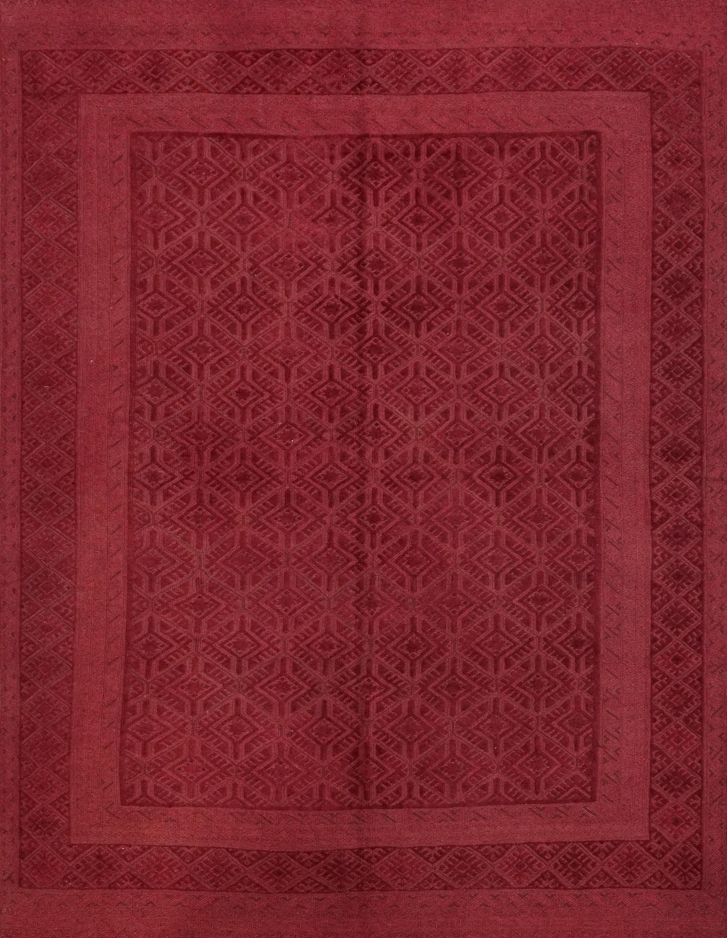 Red Tribal Kilim Rug - 6x8 Ft Hand-Knotted Afghan Wool, Vintage