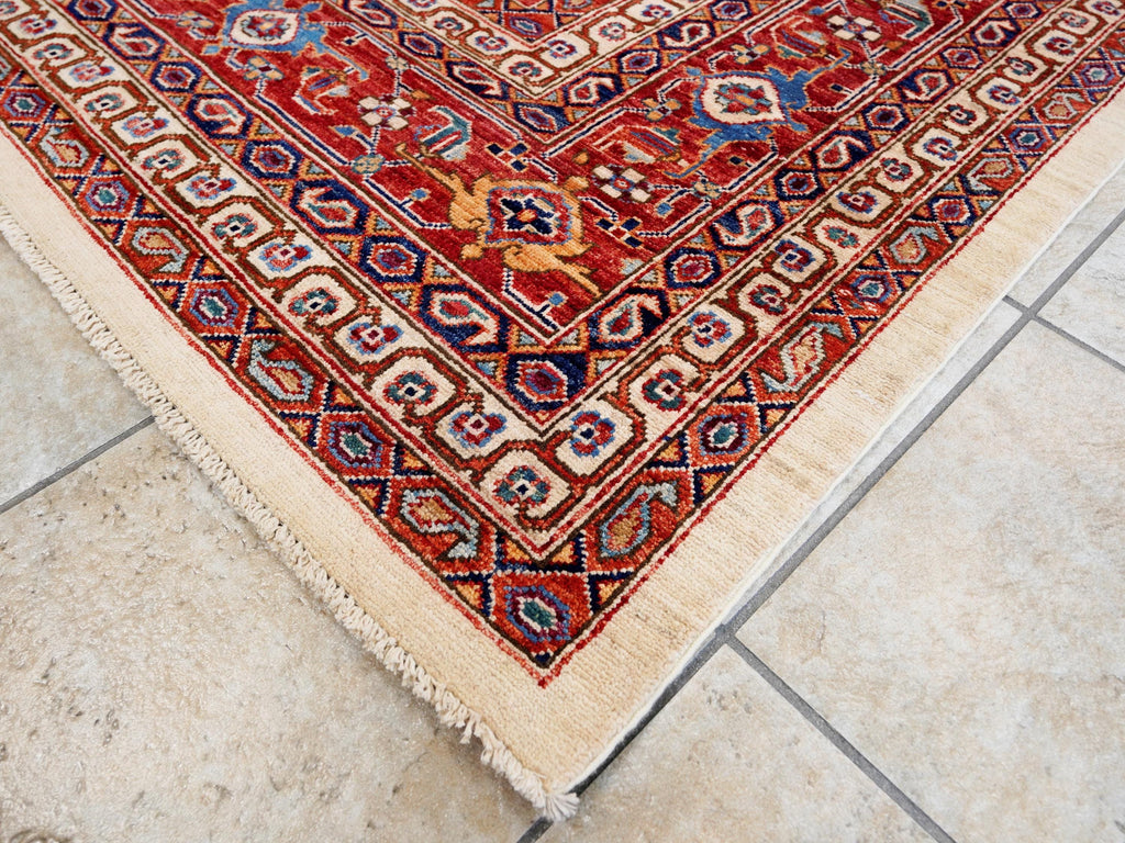 12x15 Ft Hand Knotted Red Heriz Rug - Traditional Oriental Area Rug