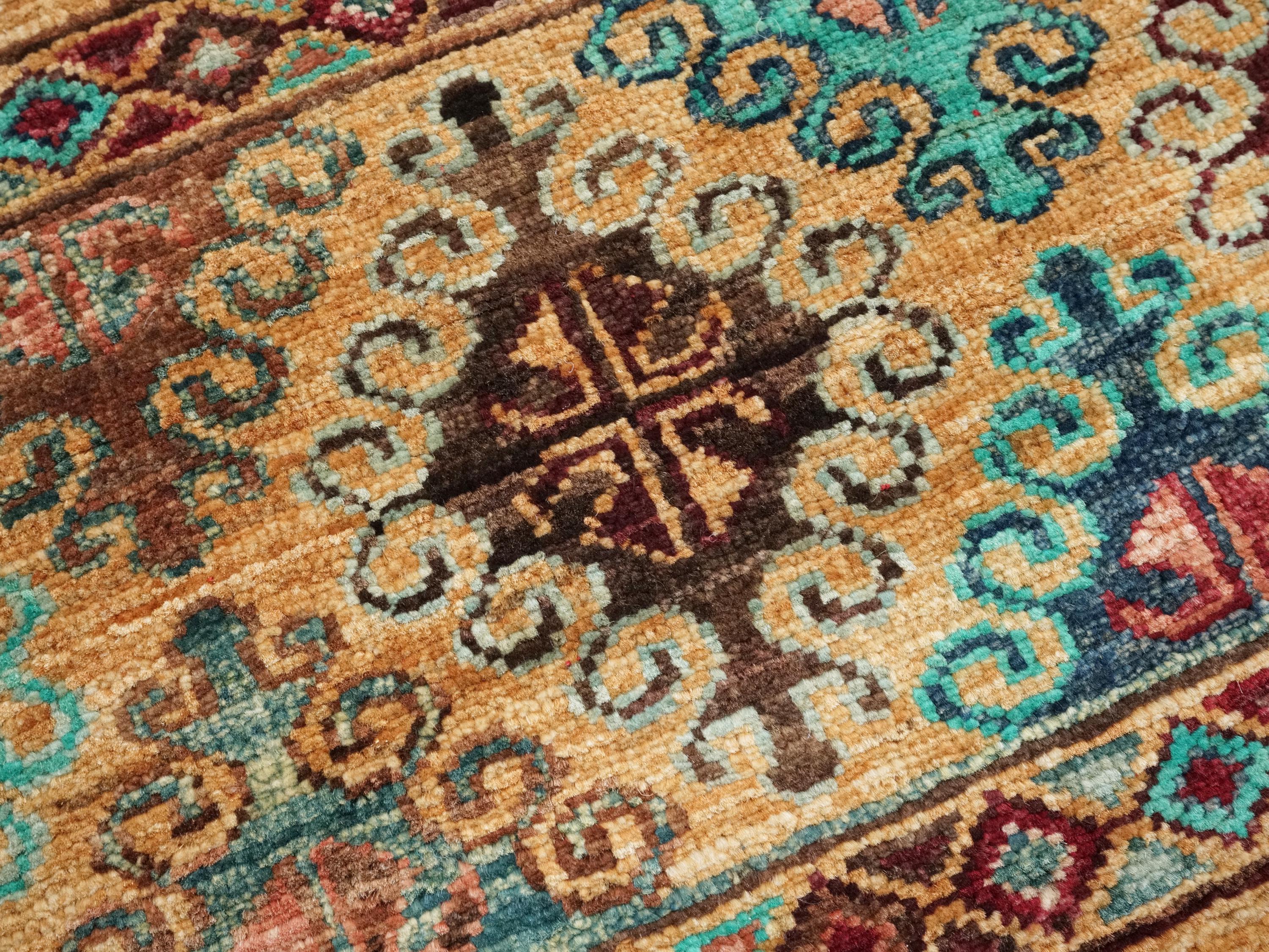 3x4 Ft Yellow Khorjin Rug - Hand Knotted Wool Oriental Rug